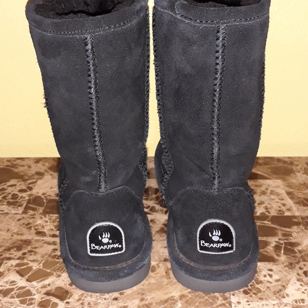 Bear Paws Black Suede and Wool Boots Size 7